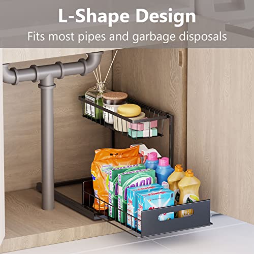 Ceetug Slide Out Under Sink Organizers and Storage, Black, 1 Pack - Image 3