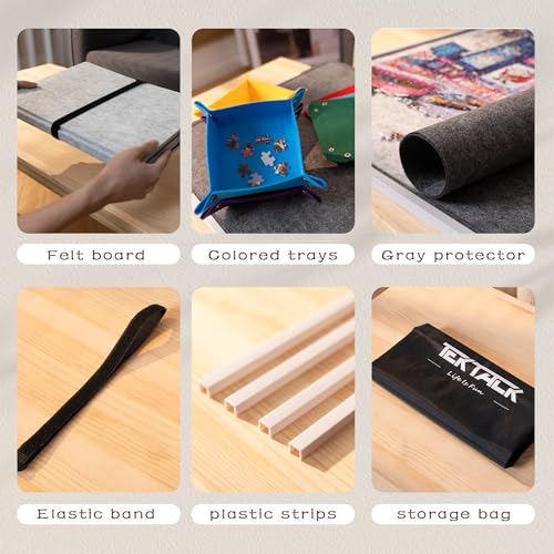 Tektalk Foldable Jigsaw Puzzle Board, Felt Puzzle Mat - Image 5