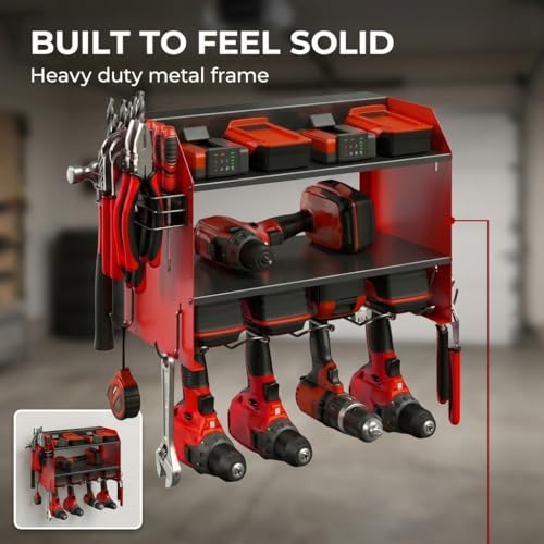 Power Tool Organizer Wall Mount, Drill Storage Rack, Pegboard - Image 4