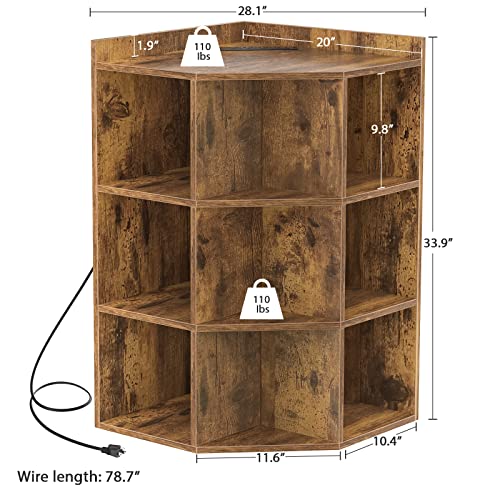 Aheaplus Corner Cabinet, Corner Storage with Power Outlets - Image 4