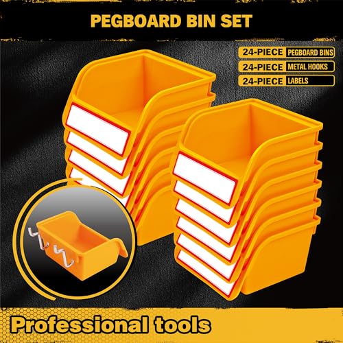 Pegboard Bins Organizer Set 24-Pack - Durable Storage Tray - Image 8