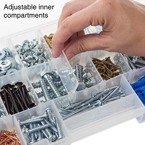 Stalwart Small Parts Organizer Box, Light Blue, 10-Inch - Image 6