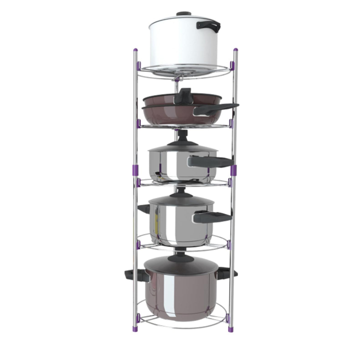 Cookware Stand,5 Tiers Round Shelf Storage Tower for Home Kitchen - Image 1