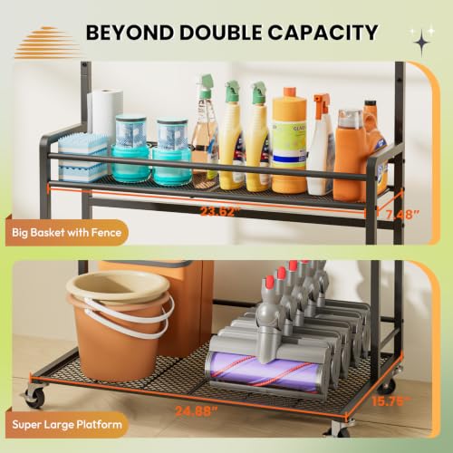 Vacuum Stand for Dyson V15 V12 V11 V10 V8 V7 V6 with Broom - Image 7