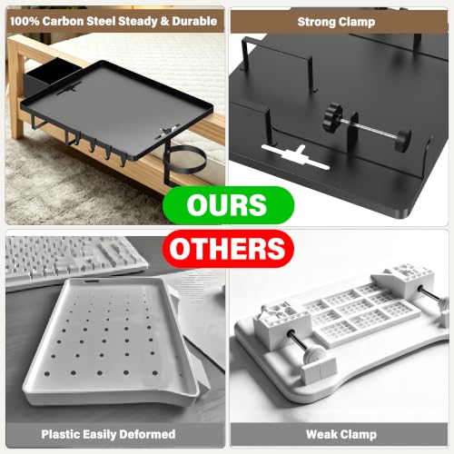 Bedside Shelf, Metal Shelf for Dorm Room Clip On Floating (Black) - Image 5