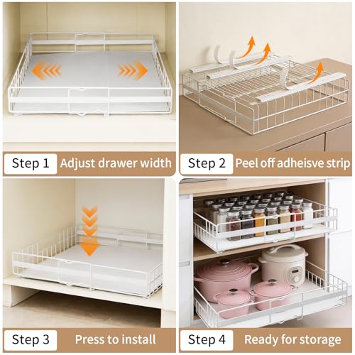 2 Pack Expandable Pull out Cabinet Organizer, Width - Image 5