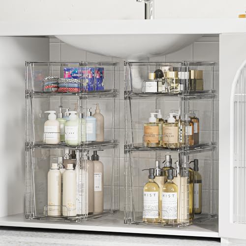 Vtopmart 3 Pack Clear Stackable Storage Drawers,Easy to Assemble - Image 3