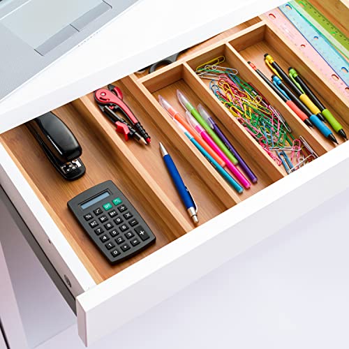 Bamboo Drawer Organizer - 8 Compartment Expandable Silverware - Image 7
