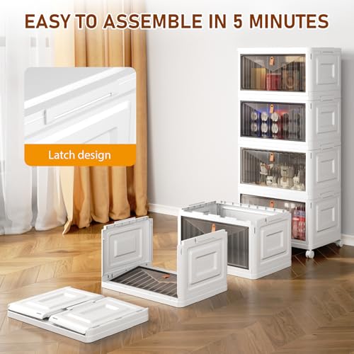 Wise Oannes Closet Organizers and storage with Wheels, 23QT White - Image 4