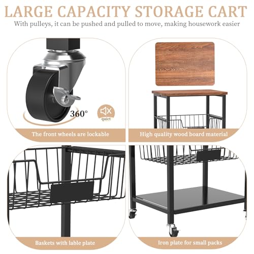Hastatii Kitchen Storage Cart, Kitchen Basket - Image 6