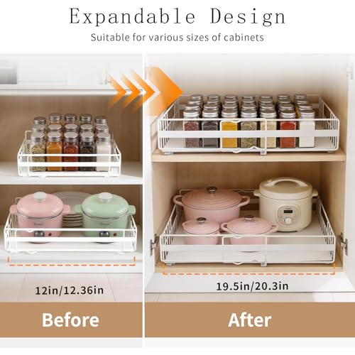 2 Pack Expandable Pull out Cabinet Organizer, Width - Image 4