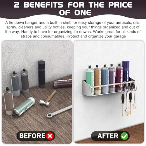 Silver Aluminum Wall Mount Spray Can Storage Rack - Image 5