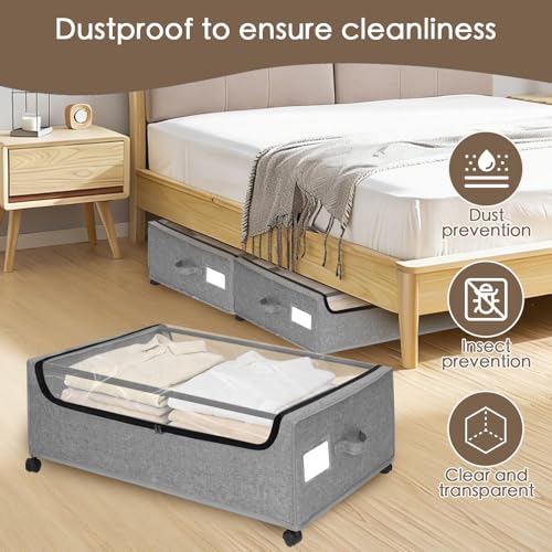 Under Bed Storage with Wheels, 2-Pack Under the Bed - Image 4