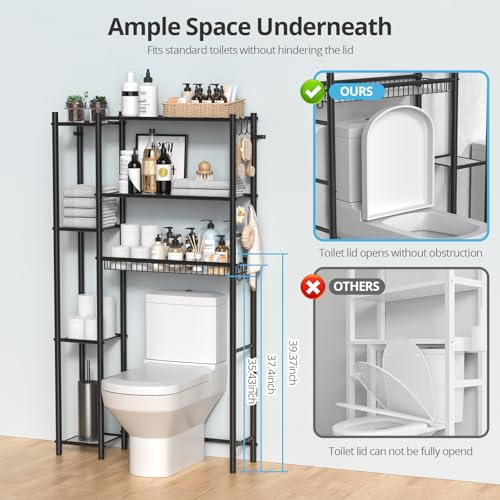 Over The Toilet Storage Shelf - Bathroom Organizer Rack - Image 5