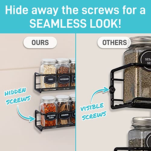 Spice Rack Wall Mounted 4 Tier – Space-Saving Kitchen - Image 4