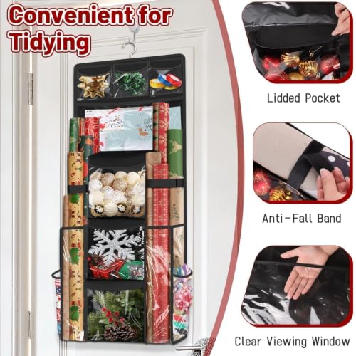 Hanging Wrapping Paper Storage Organizer, Double Sided - Image 6