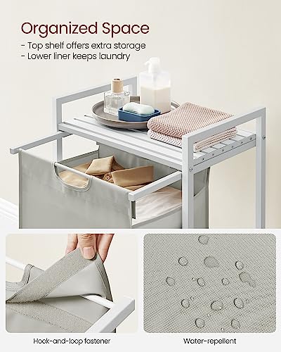 VASAGLE Laundry Hamper with Shelf, 1 Pull-Out Bag - Image 5