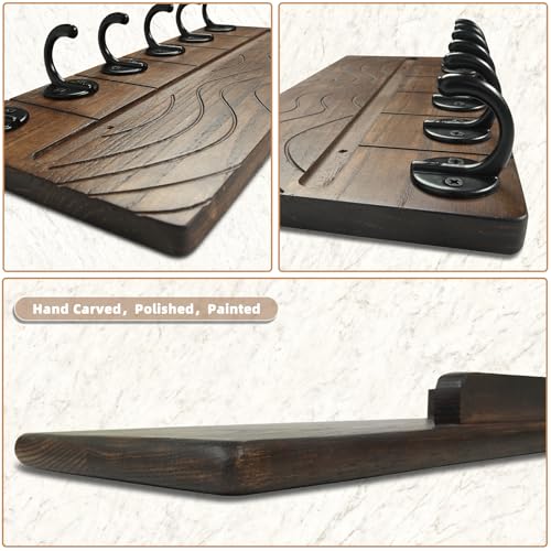 Key Holder Wall Decor, 11.8" Solid Ash Wood Entryway Organizer - Image 5