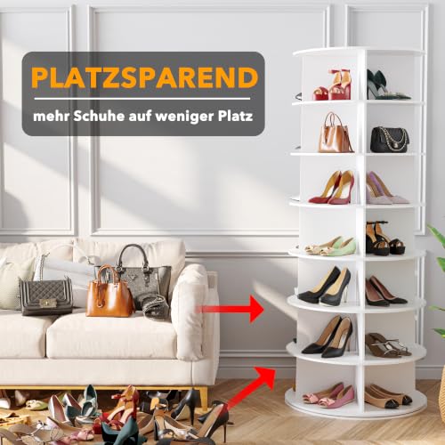 SpaceAid 7 Tier Rotating Shoe Rack Tower, Spinning Shoe - Image 5
