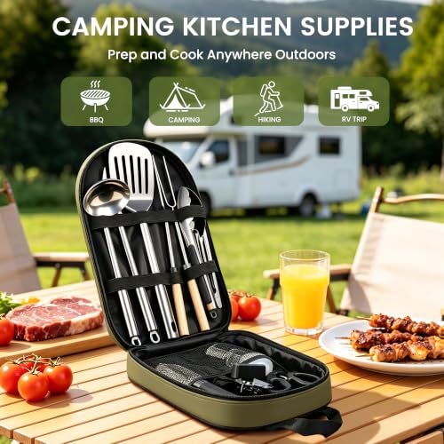 Camping Cooking Utensils Set, Stainless Steel Grill Tools - Image 3