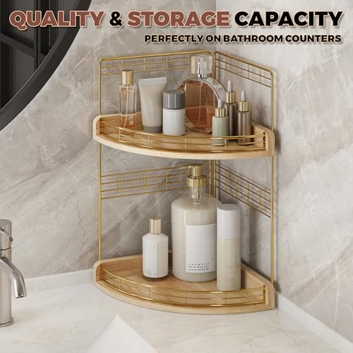 Bathroom Countertop Corner Organizer for Small Spaces, 2-Tier - Image 3