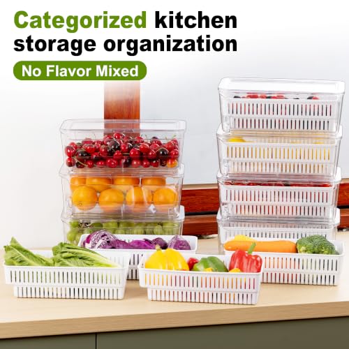 4-Pack Fruit Storage Containers for Fridge, Pull-Out Drawers - Image 6