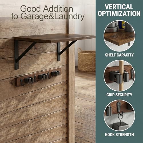Broom and Mop Organizer Wall Hanging with Cleaning | Home Organization - Image 6