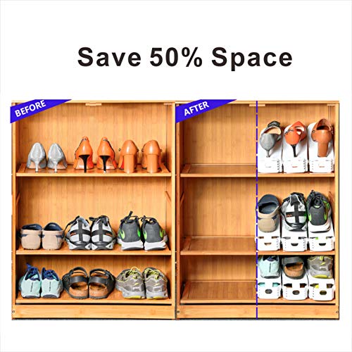 36 Pack Adjustable 50% Space-saving Shoe Slots Organizer, White - Image 4