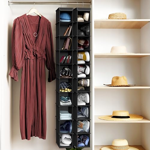 Simple Houseware 10 Shelves Closet Hanging Shoe Organizer, Black - Image 8