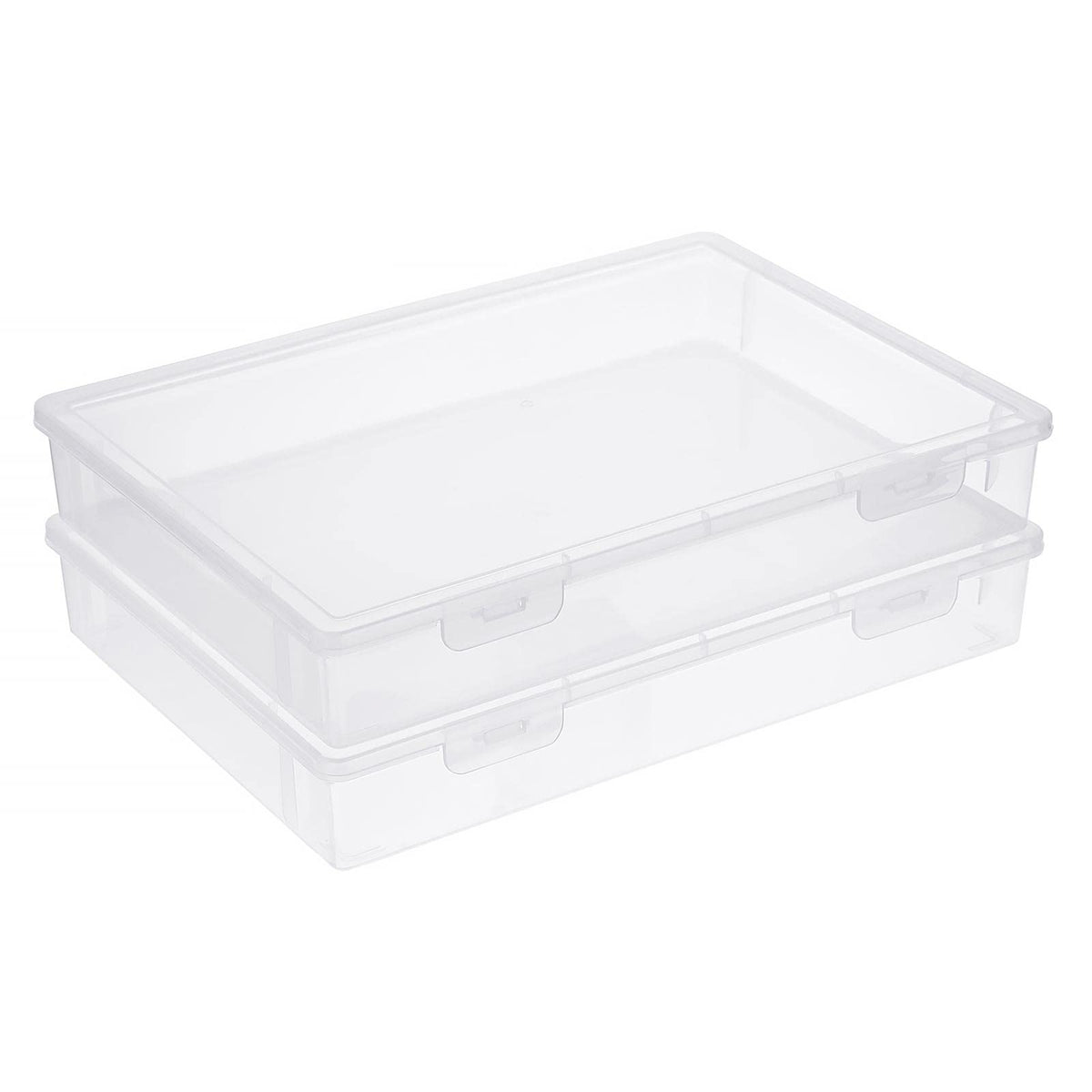 BTSKY Clear Plastic Storage Box with Flap Lid, Multipurpose Craft - Image 1