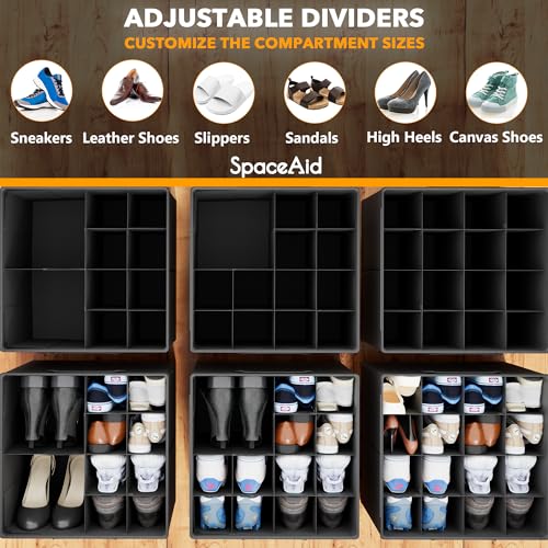 SpaceAid Shoe Organizer for Closet, 2 Pack Foldable Shoe Storage - Image 4
