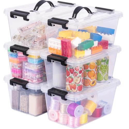 Storage Bins with Lids 6 Pack 7Qt Clear Stackable Organizer - Image 2