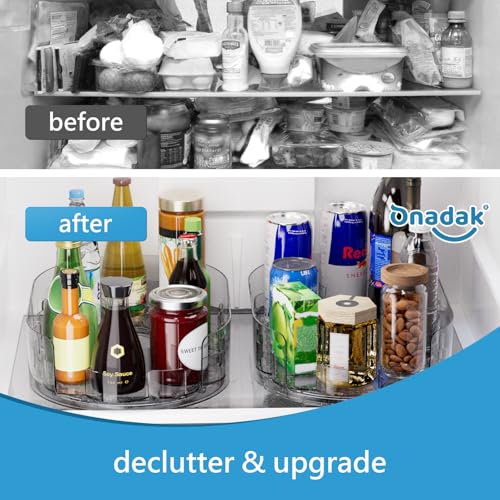 Lazy Susan Organizer for Refrigerator, 13" x 8.5" Clear - Image 6
