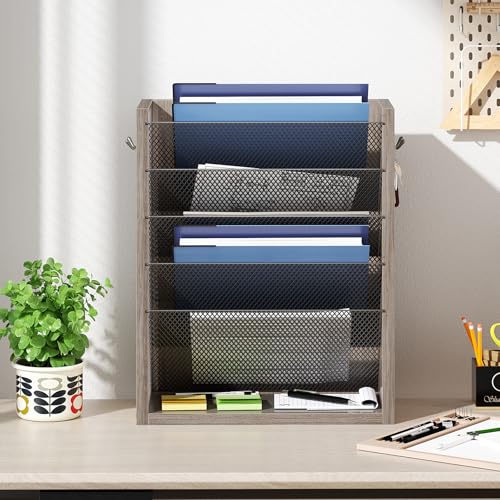 Mail Organizer Wall Mounted, 6-Slot Hanging File Organizer - Image 3