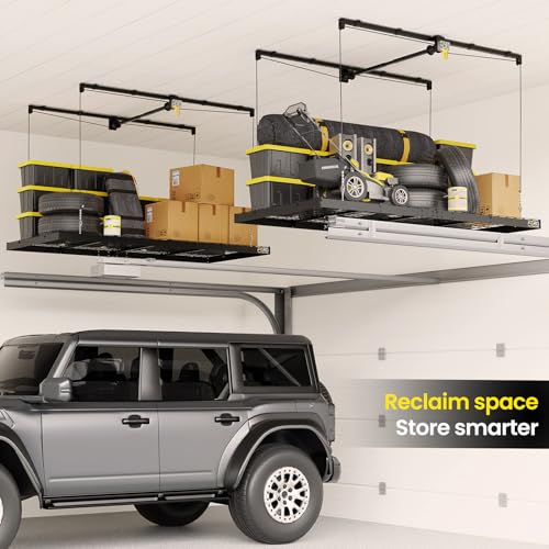 FERO Overhead Garage Storage Rack 4x8, 500 lb Heavy-Duty Capacity - Image 4