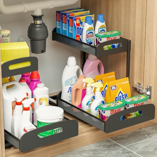 YASONIC 2 Pack Under Sink Organizer, 2 Tier Height A | All Products - Image 2