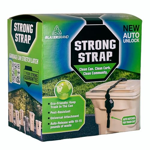 Blazer Brand Strong Strap AUTO Outdoor Trash Can Lid Lock (1 - Image 3