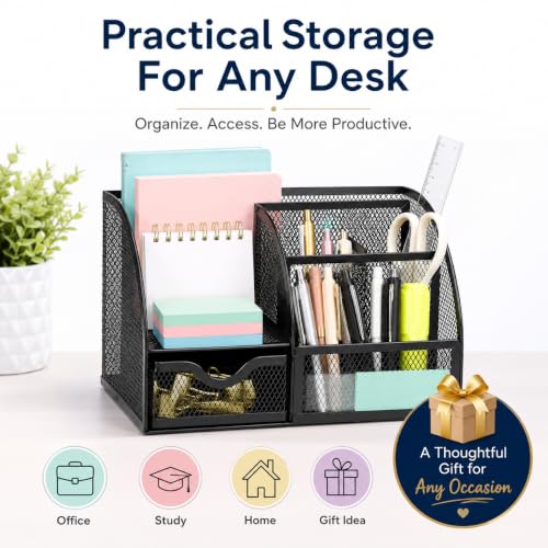 Exerz Desk Organizer 7 Compartment Pencil Holder Office Tidy - Image 5