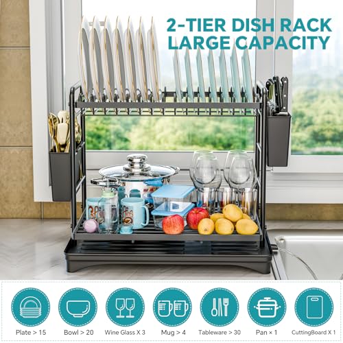 Simple Trending Dish Rack, Dish Drying Rack 2 Tier - Image 4