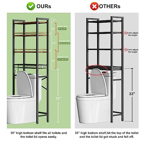 Kalrin Over-The-Toilet Storage Rack, 4-Tier Bathroom Organizer - Image 3