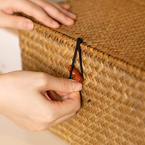 4 Pack, Wicker Baskets with Lids - Image 5