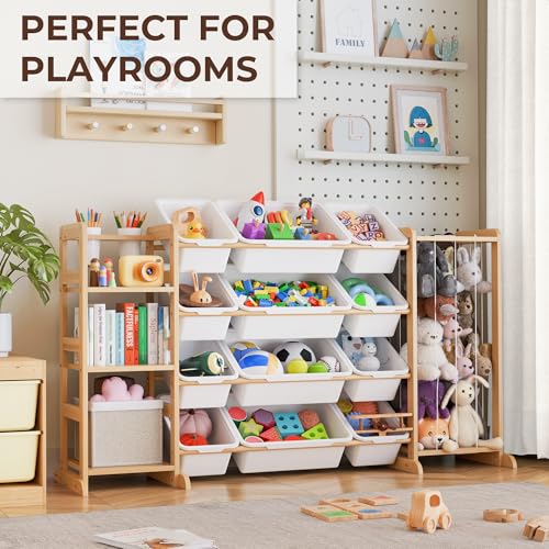 Toy Storage Organizer with Bookshelf and Stuffed Animal - Image 5