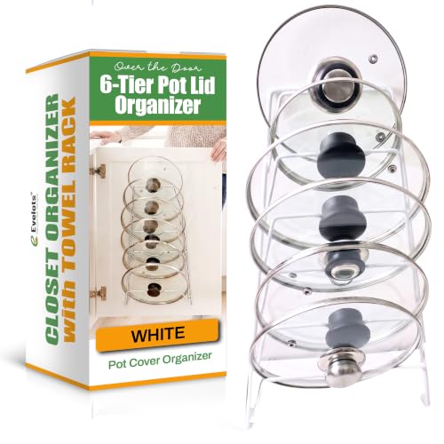 Evelots 6 Pot Lid Organizer for Cabinet Door or Pantry Wall - Image 2