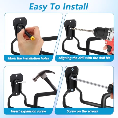 4 Pack Heavy Duty Garden Hose Holder Wall Mount, Metal - Image 8