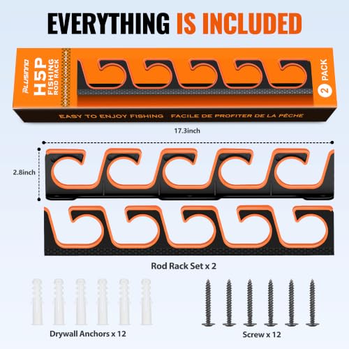 PLUSINNO H5P Fishing Rod Holders for Garage Wall/Ceiling - Image 7