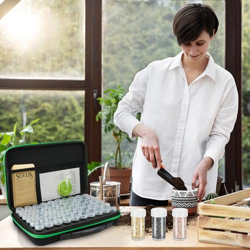 Seed Storage Organizer with 60 Bottles & Envelopes | Home Organization - Image 3