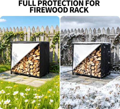 4 FT Firewood Rack Cover, Firewood Cover for Outdoor Wood Storage - Image 4