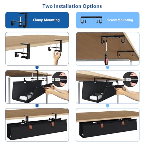 Zilink Under Desk Management Tray Desk Cable Organiz - Image 3