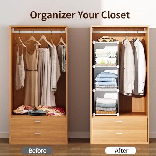 MAGINELS 5 Cube Storage Cabinet, Narrow Clothes Storage - Image 8