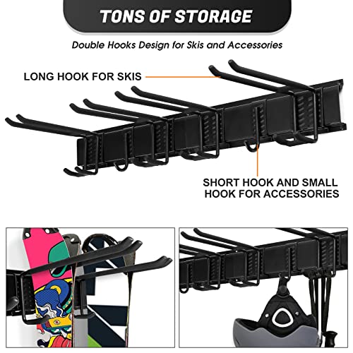 Odoland Ski Rack, Wall Mounted Ski Storage Rack - Image 5